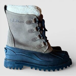 8️⃣131 EUC L.L Bean Shearling Brown and Black Winter Duck Boots